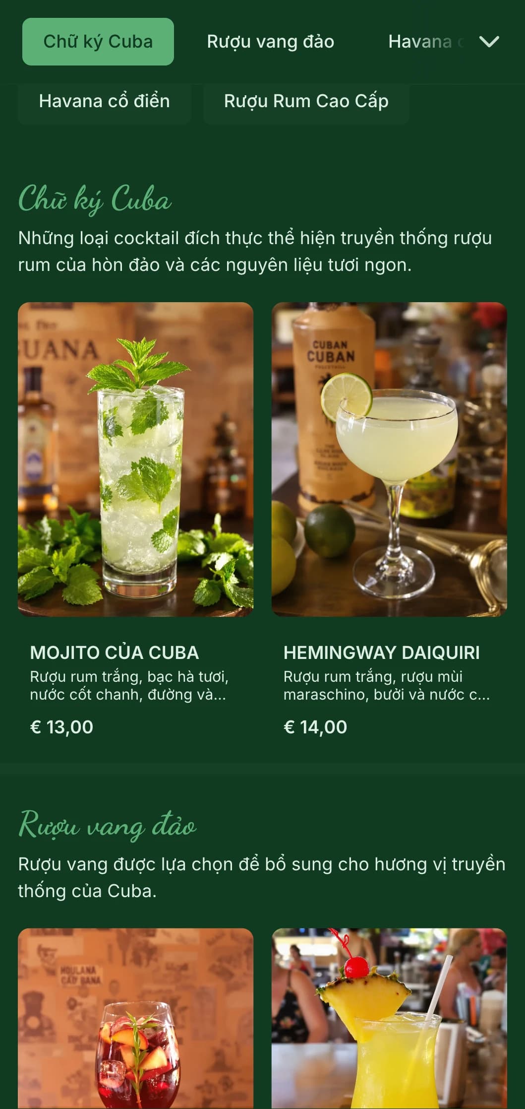 Thiết kế màu xanh nhiệt đới với các yếu tố cổ điển cho quầy rượu rum lấy cảm hứng từ Cuba.