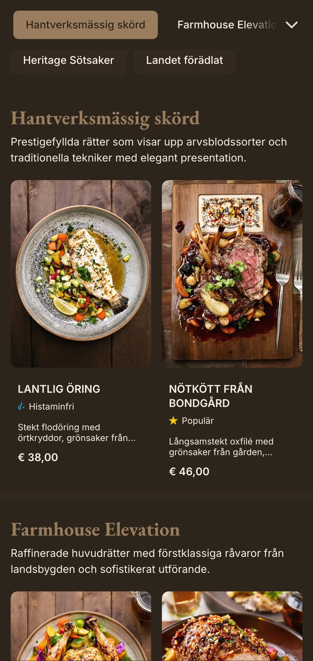 Sofistikerad tolkning av lantlig elegans med raffinerade rustika element och varma lyxiga accenter.