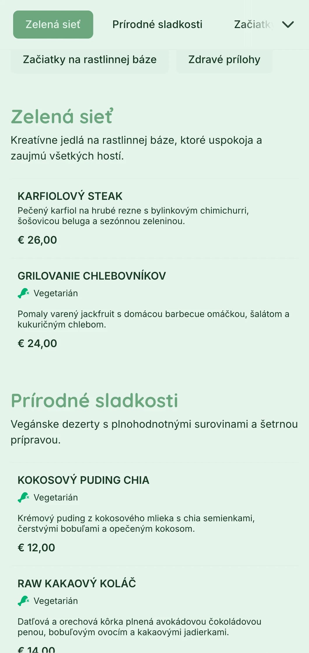 Čerstvý rastlinný catering so zameraním na pestrú prezentáciu, inovatívnu vegánsku kuchyňu a udržateľné prvky pre podujatia, ktoré sú zamerané na zdravie.