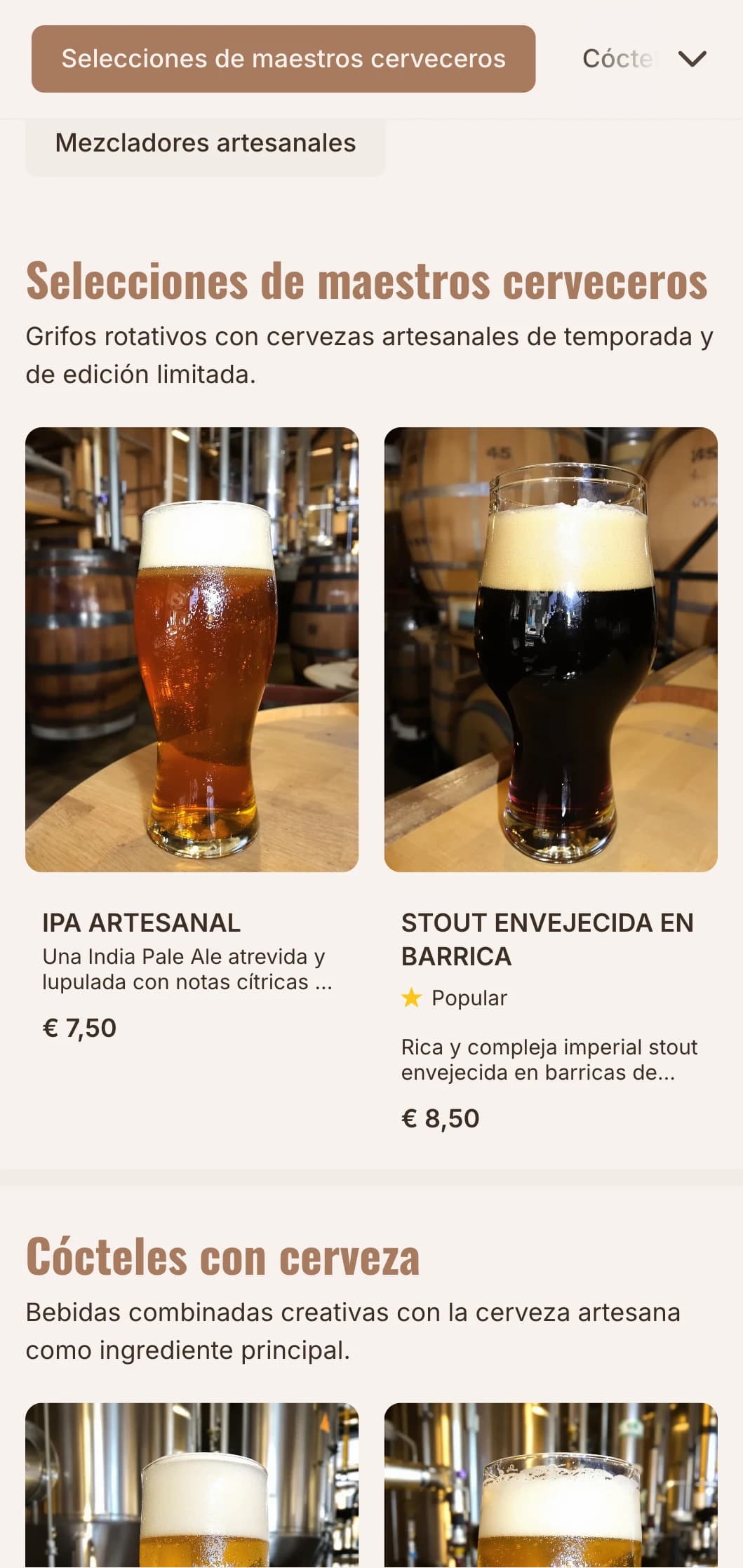 Diseño naranja cálido con elementos industriales para bares de cerveza artesanal.