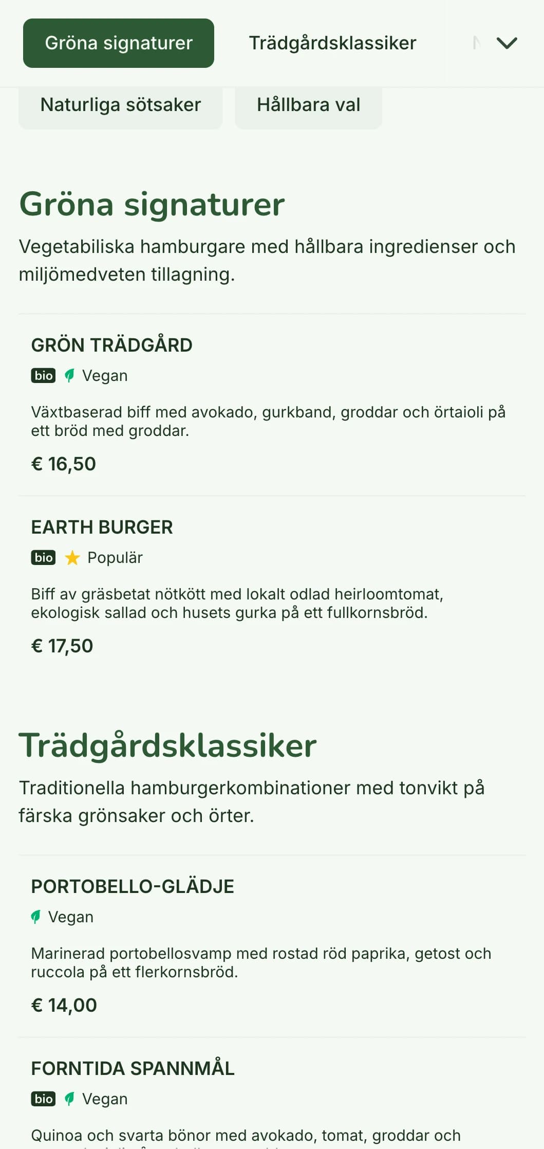 Miljömedveten hamburgermeny med fokus på hållbarhet, med naturliga material och växtbaserade alternativ.