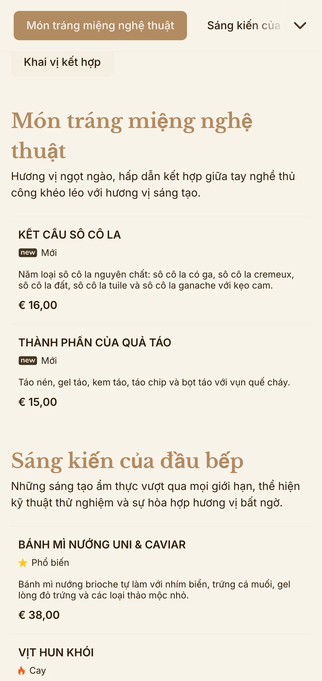 Sự kết hợp tinh tế giữa tính thẩm mỹ thủ công và cách trình bày sang trọng, lý tưởng cho các cơ sở ẩm thực sáng tạo.