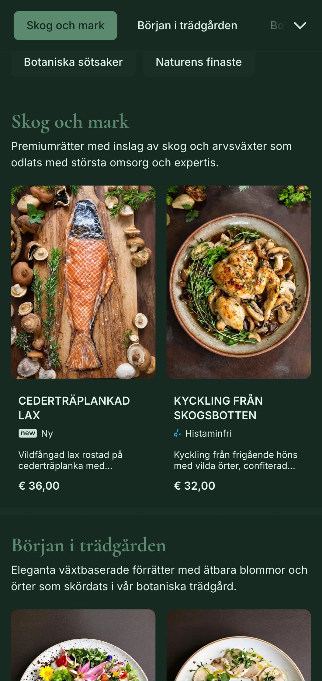 Sofistikerad naturlig elegans med botaniska influenser, perfekt för exklusiva gårds- och trädgårdsinspirerade finmiddagar.
