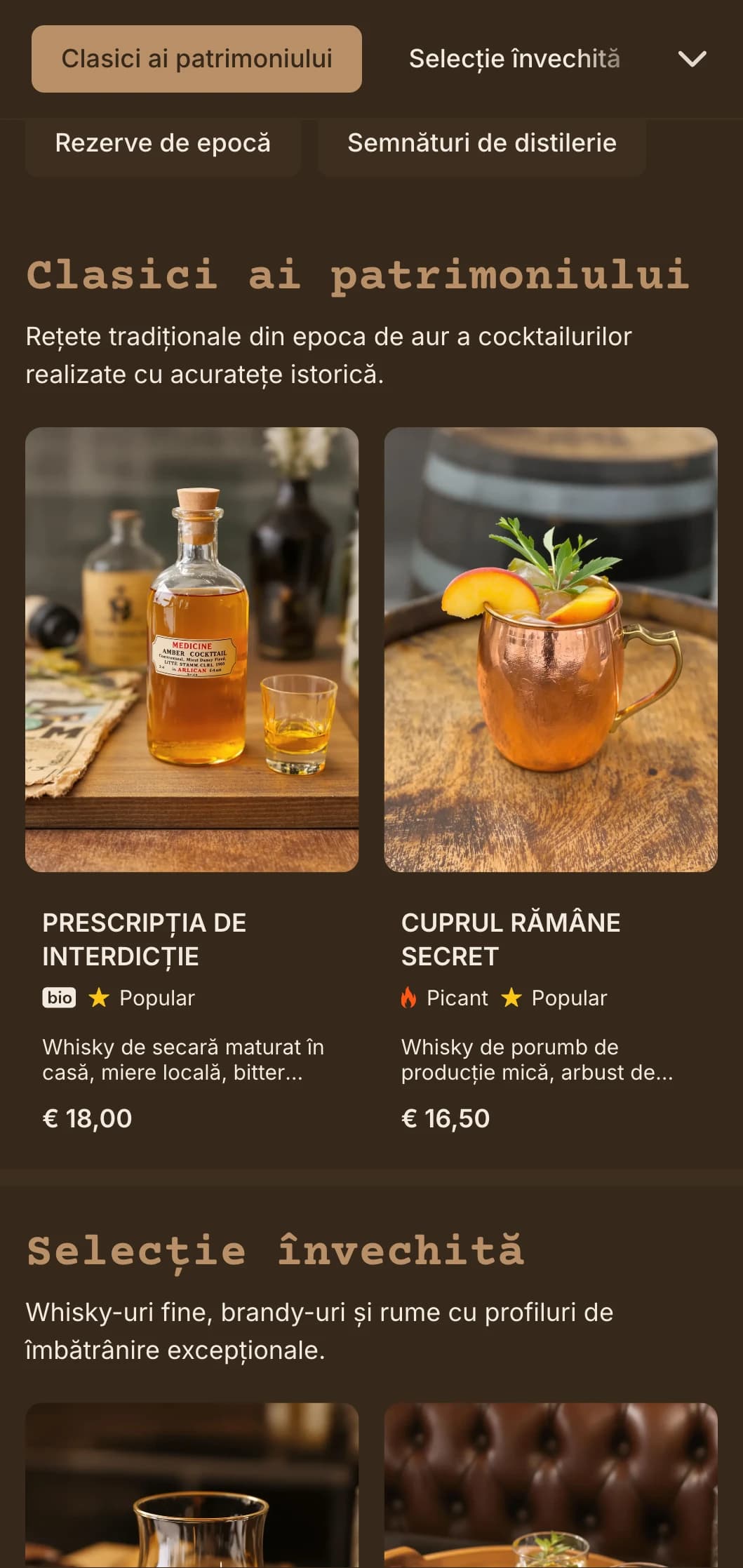 Design atemporal maro și crem cu elemente de distilerie de epocă pentru localuri de băuturi spirtoase artizanale.
