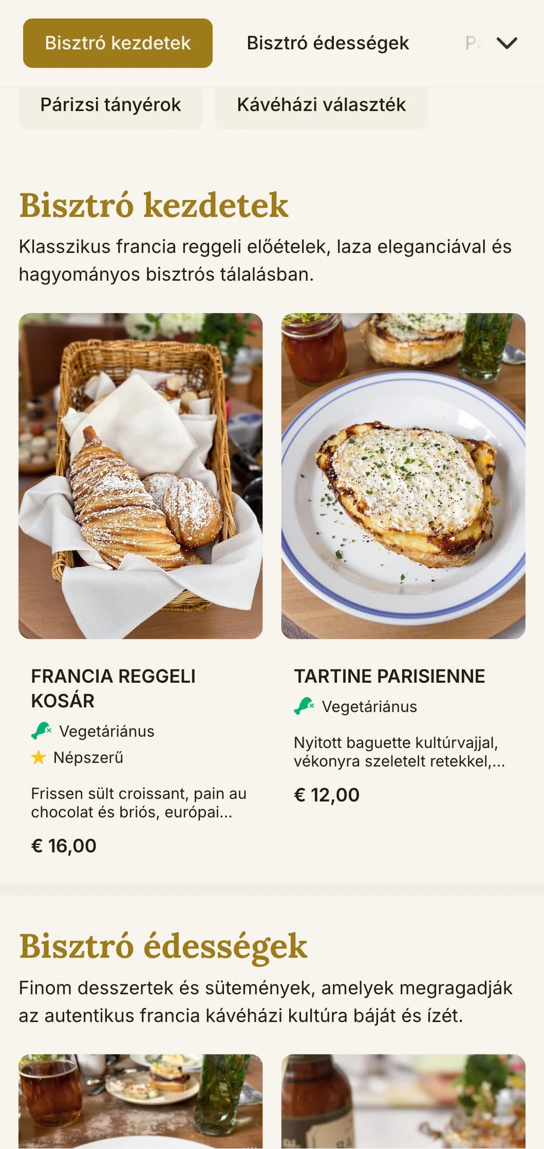 Francia bisztró ihlette brunch sablon klasszikus elemekkel, európai stílusú kávézókba és alkalmi finom étkezésekhez.