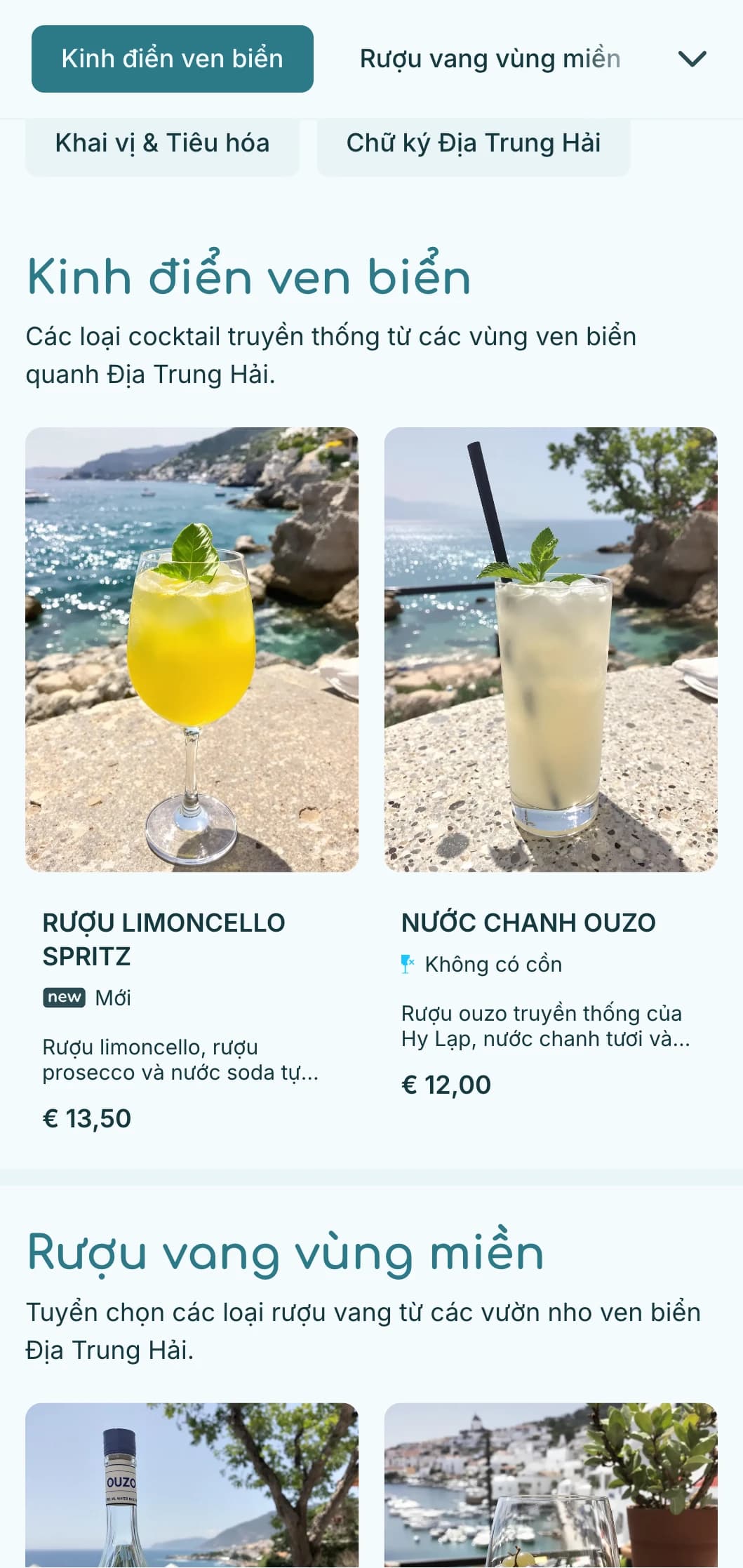 Bảng màu xanh tươi mát lấy cảm hứng từ vùng biển Địa Trung Hải dành cho những địa điểm ven biển.