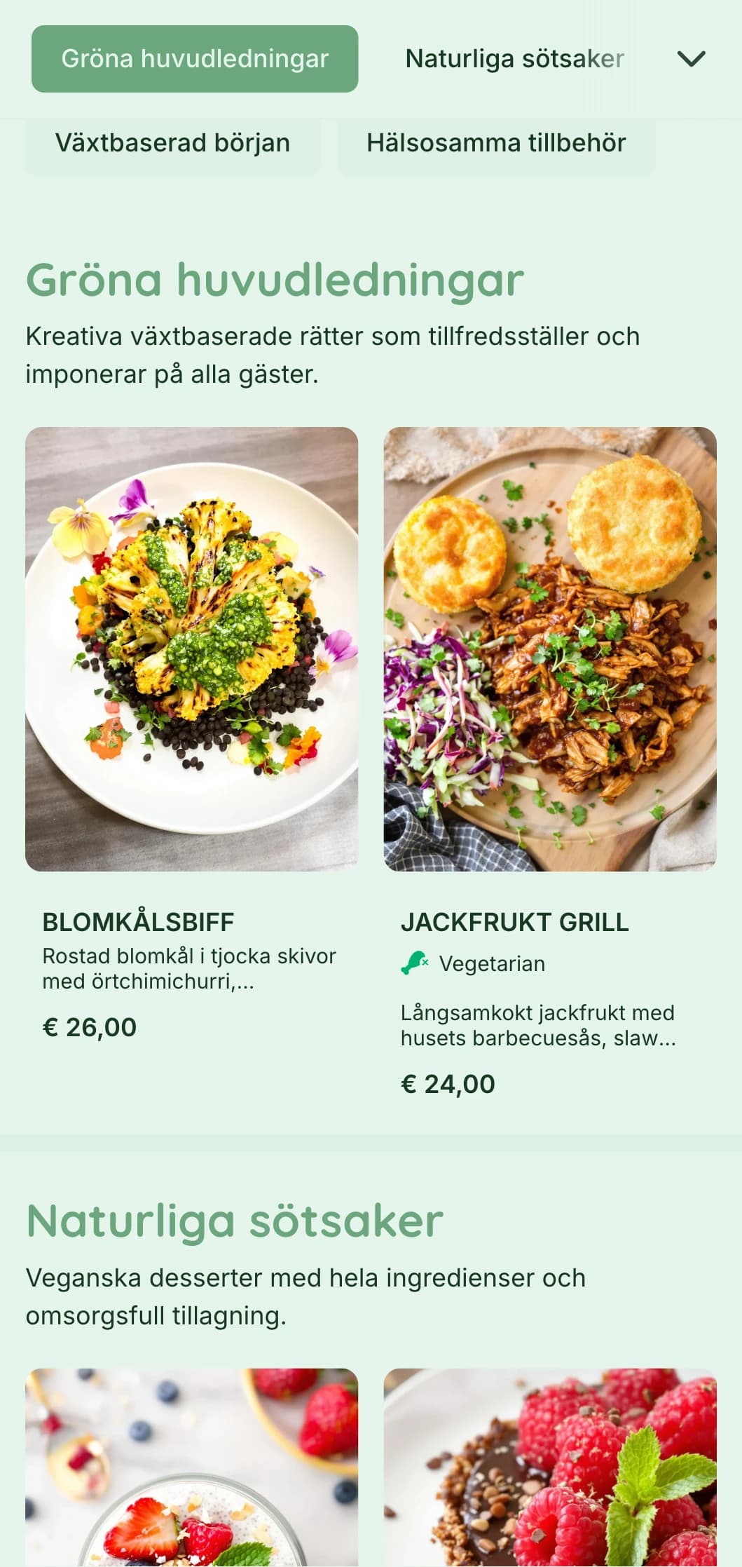 Fräsch växtbaserad catering med fokus på färgstarka presentationer, innovativ vegansk mat och hållbara inslag för hälsomedvetna evenemang.