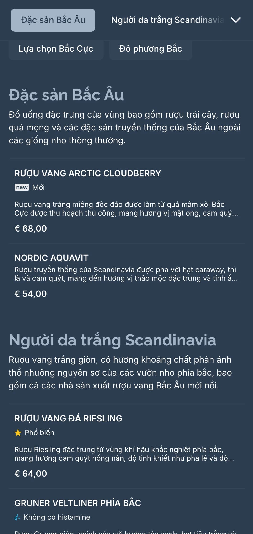 Mẫu danh sách rượu vang lấy cảm hứng từ phong cách Scandinavia với tông màu xanh mát và thiết kế tối giản, lý tưởng cho các nhà hàng Bắc Âu hiện đại và quán bar rượu vang quốc tế.