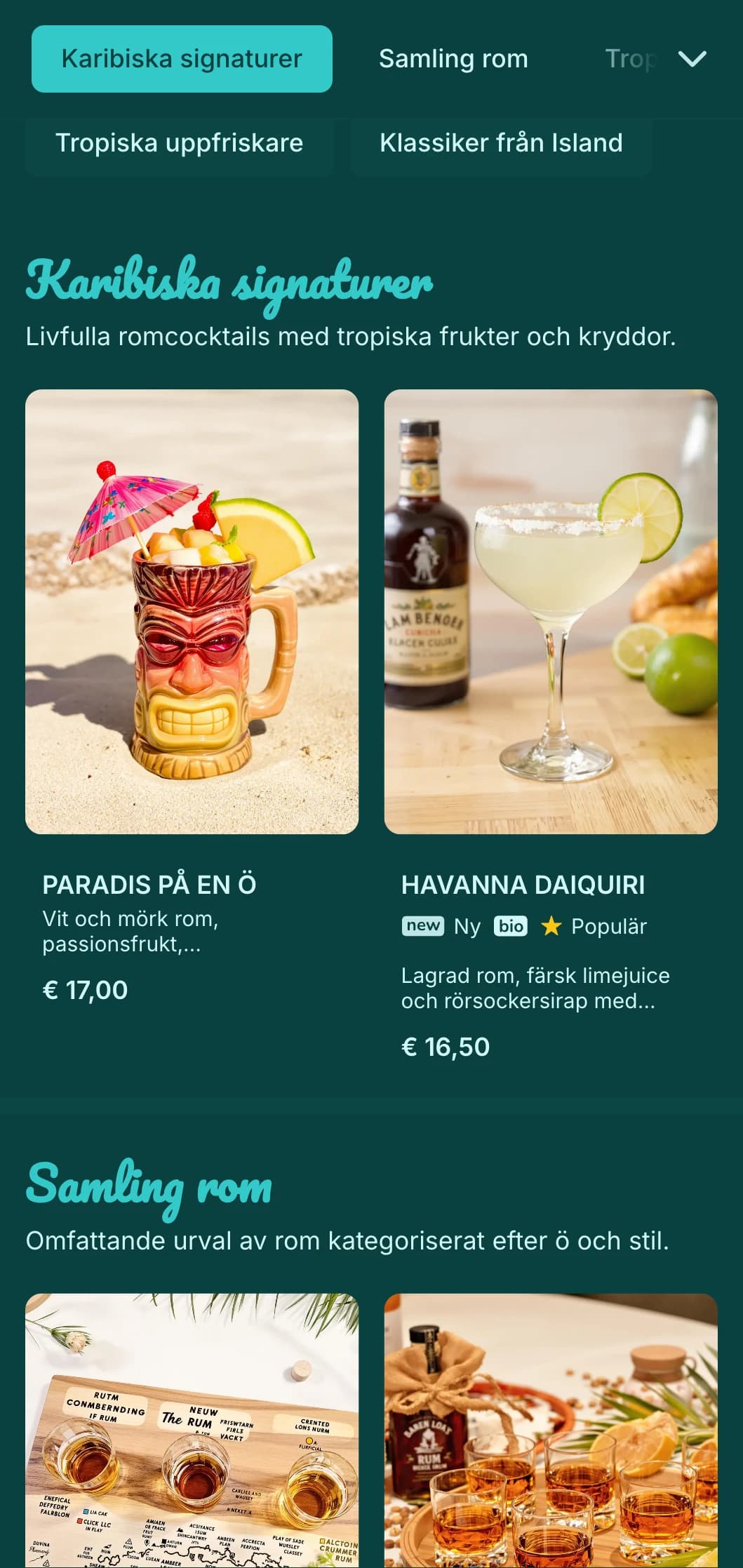 Ljus turkos design med festliga inslag för romfokuserade strandbarer.