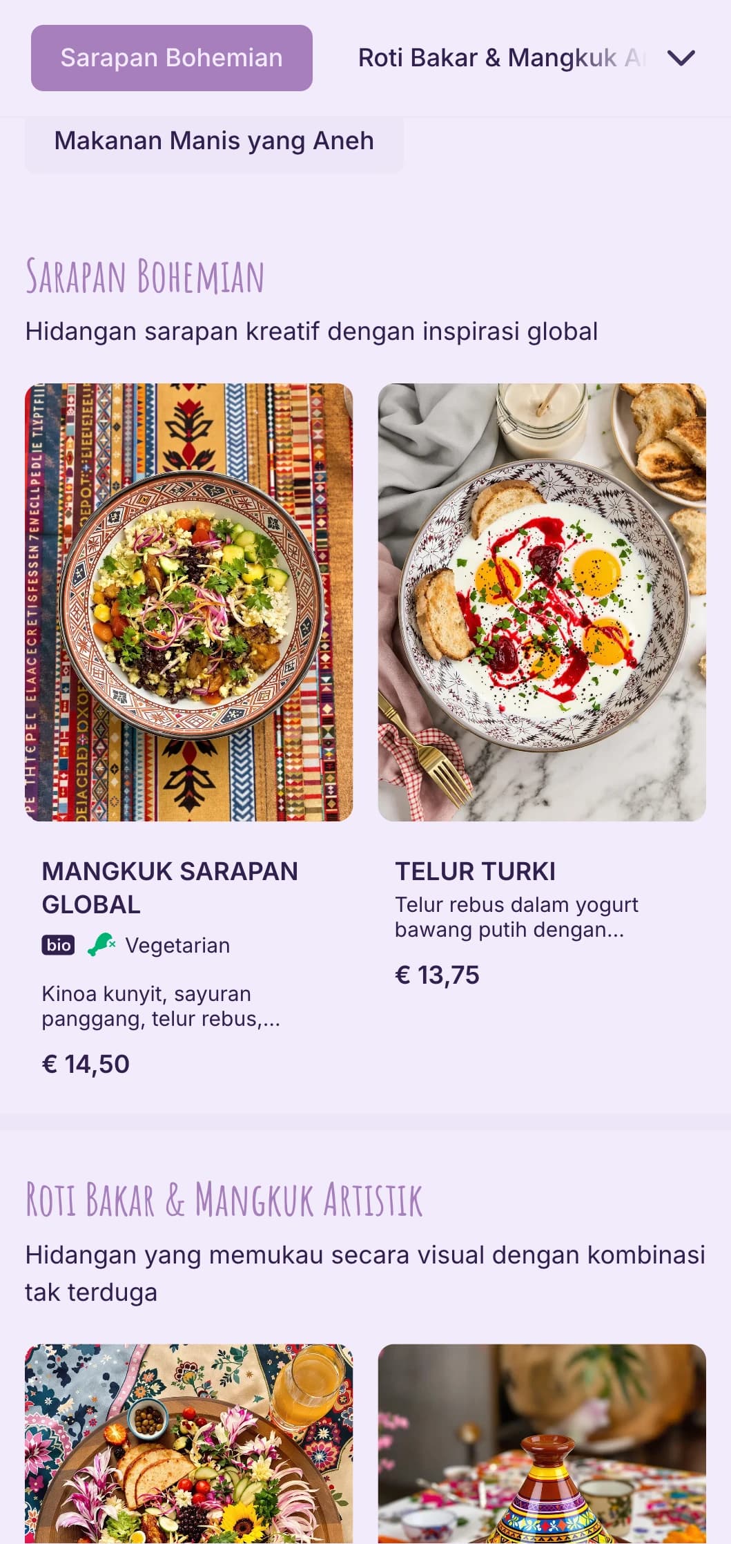 Desain berjiwa bebas dengan elemen bohemian untuk kafe eklektik dan ruang artistik.