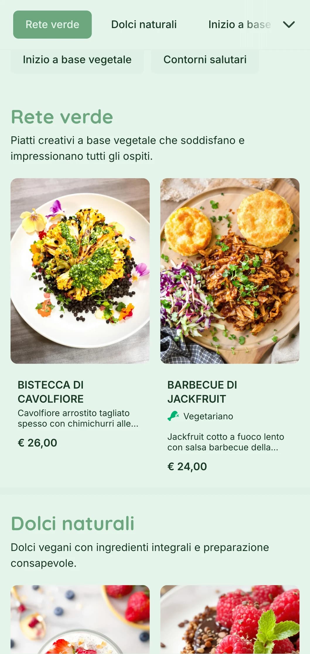 Un catering fresco a base vegetale che si concentra su presentazioni colorate, cucina vegana innovativa ed elementi sostenibili per eventi attenti alla salute.