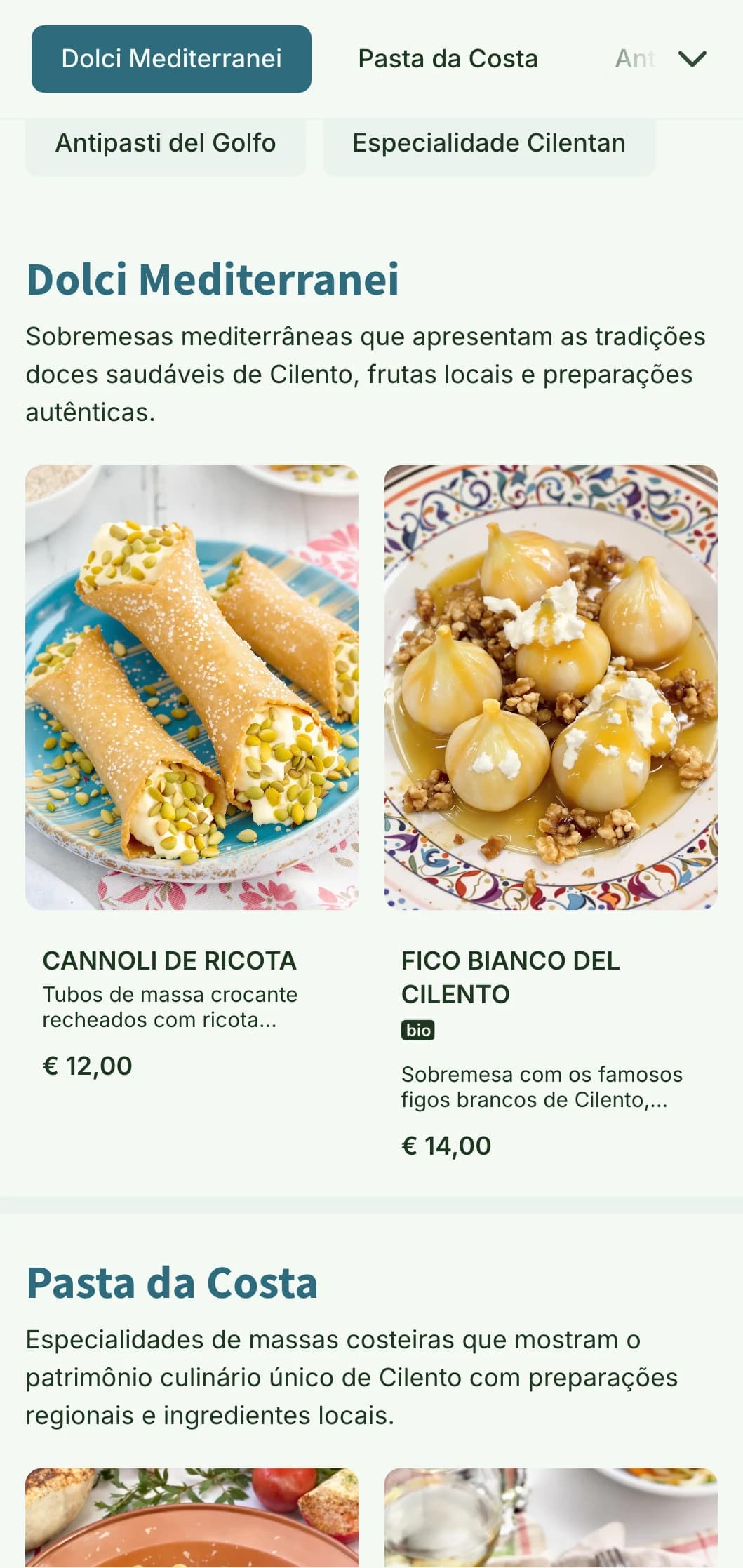 Design de inspiração mediterrânea que celebra as tradições culinárias preservadas da costa de Cilento, na Campânia.