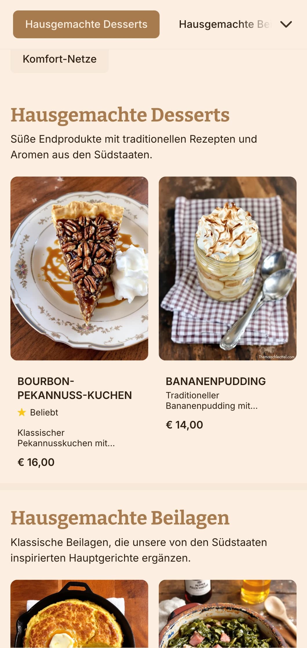Herzerwärmendes Catering im Südstaaten-Stil mit Komfortklassikern, großzügigen Portionen und hausgemachter Präsentation für Familientreffen und zwanglose Zusammenkünfte.