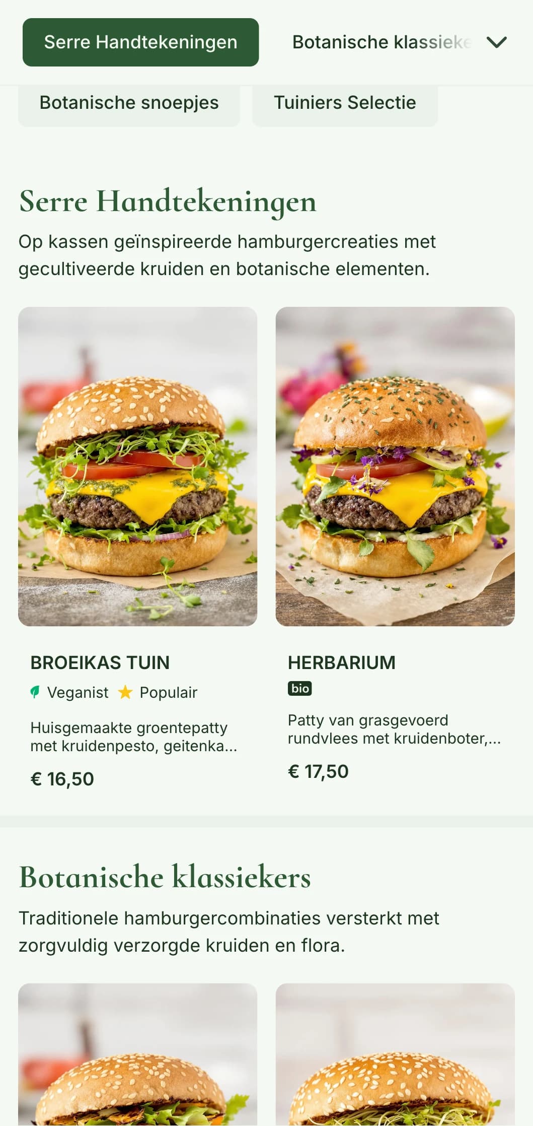 Plantgerichte hamburgertuin met kaselementen en botanische illustraties.