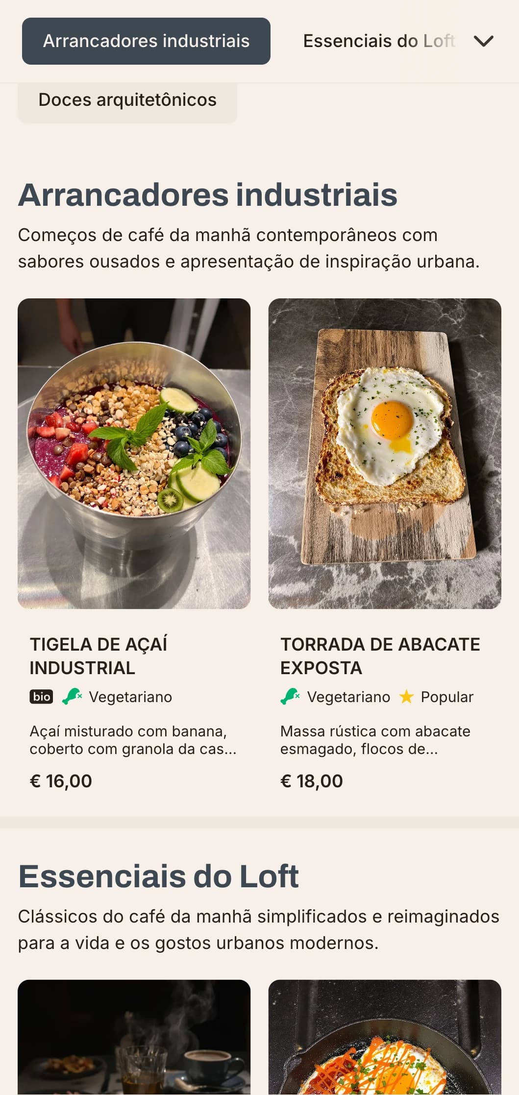 Opções matinais de inspiração industrial com ingredientes inesperados e pratos contemporâneos para aventureiros urbanos.