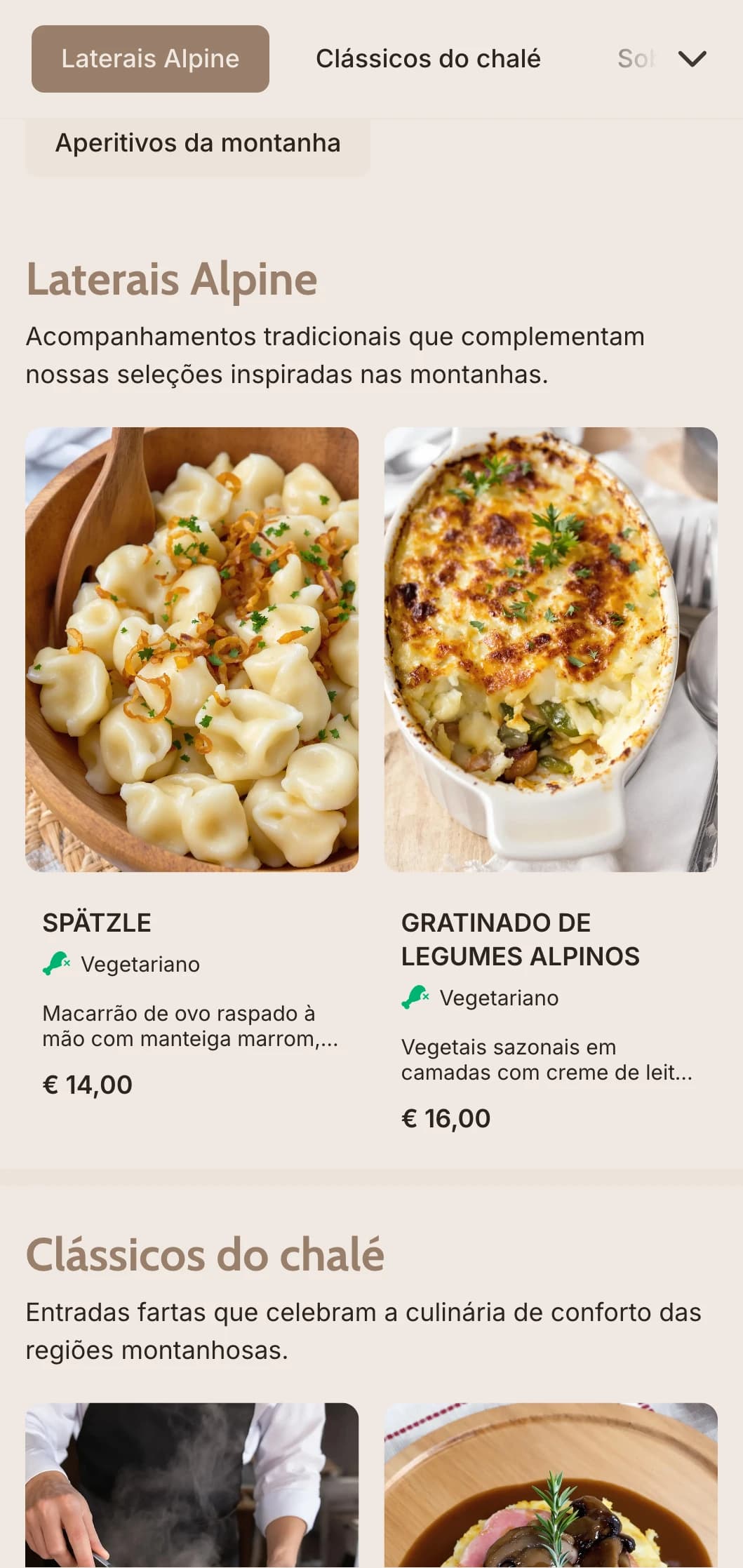 Serviço de bufê aconchegante inspirado na Suíça, com fondue, raclette e pratos fartos da montanha com apresentação rústica para eventos de inverno e alojamentos de esqui.