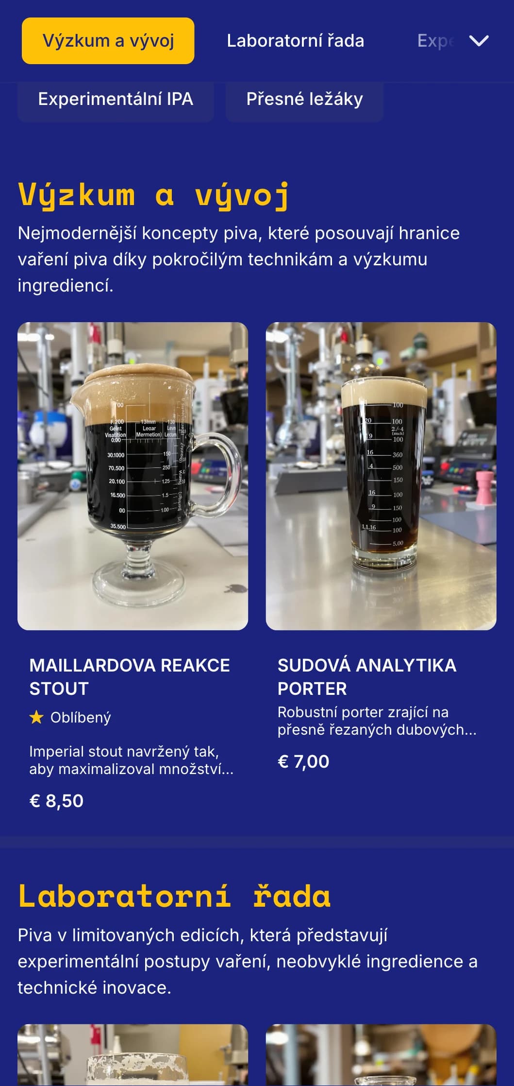 Moderní vědecká estetika pro experimentální pivovary a pivní laboratoře s precizní grafikou a technickými detaily.