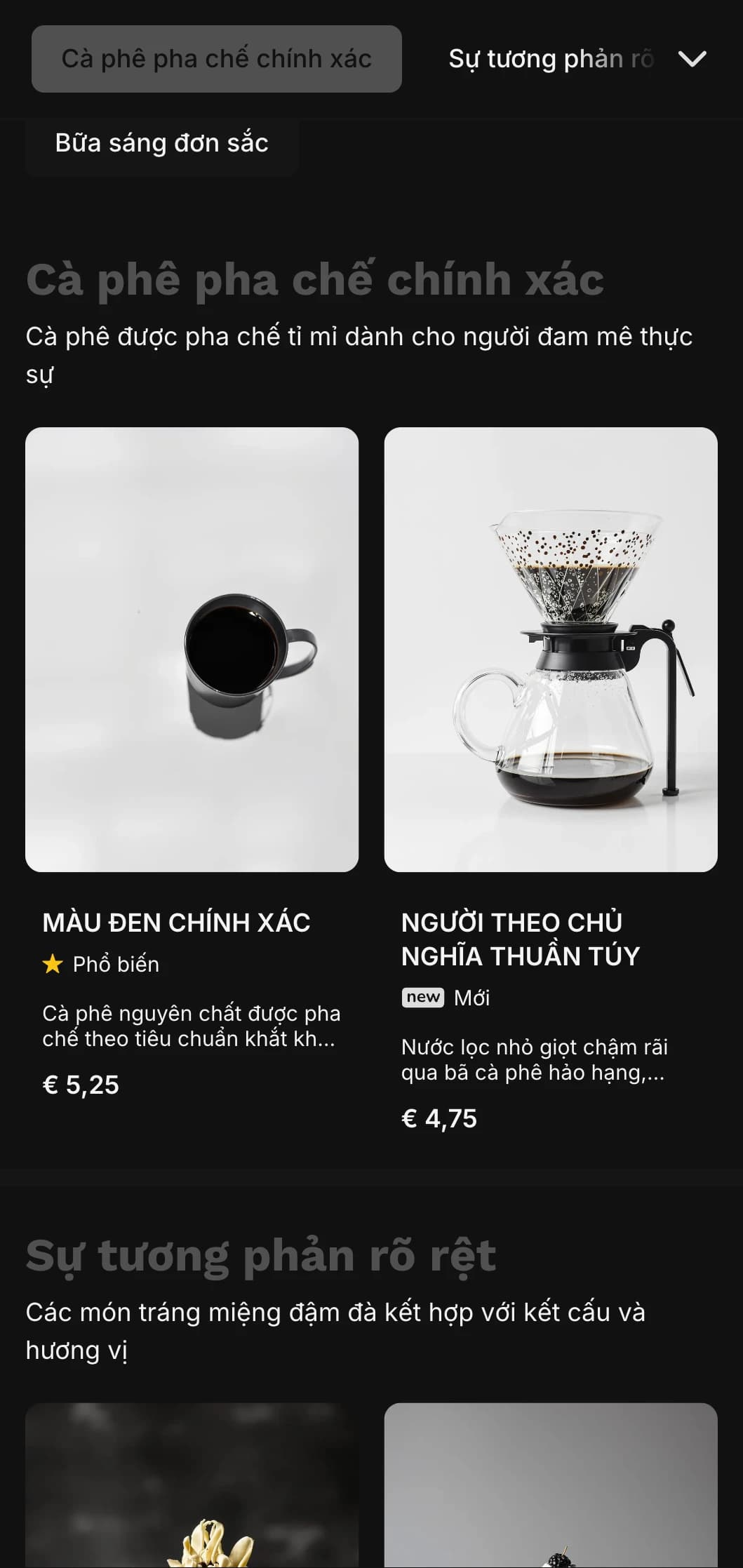 Thiết kế đen trắng đậm nét với kiểu chữ mạnh mẽ dành cho các quán cà phê đặc sản.