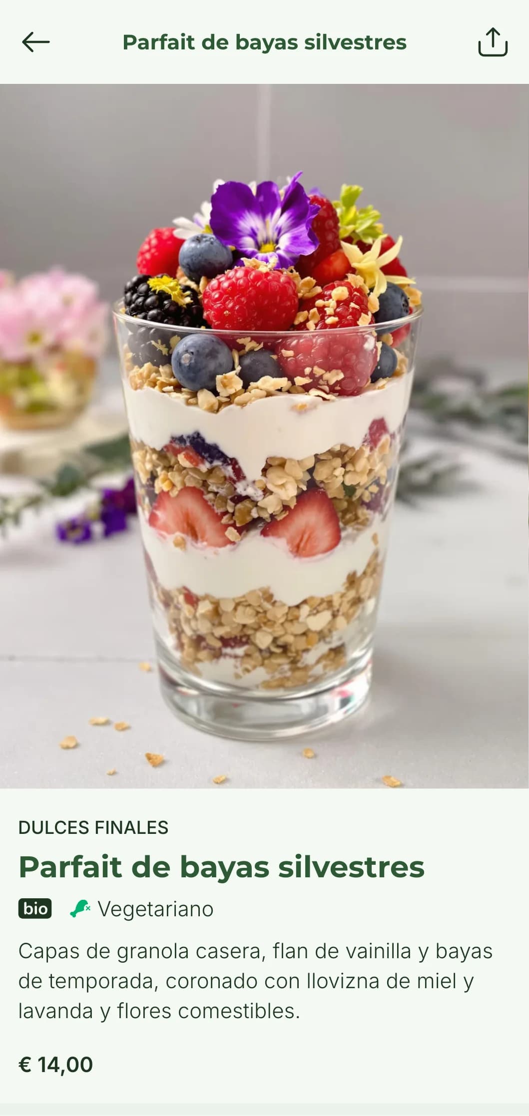 Empiece el día con nuestro menú de desayuno con productos frescos de la granja, ingredientes locales y una presentación cálida y rústica.
