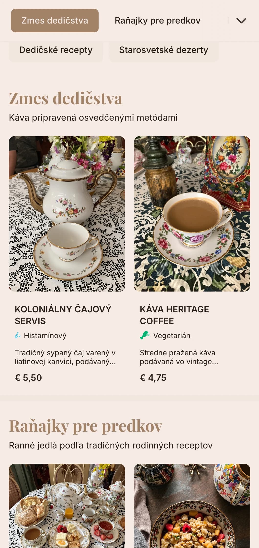 Nostalgický dizajn s prvkami dedičstva pre tradičné čajovne a historické kaviarne.