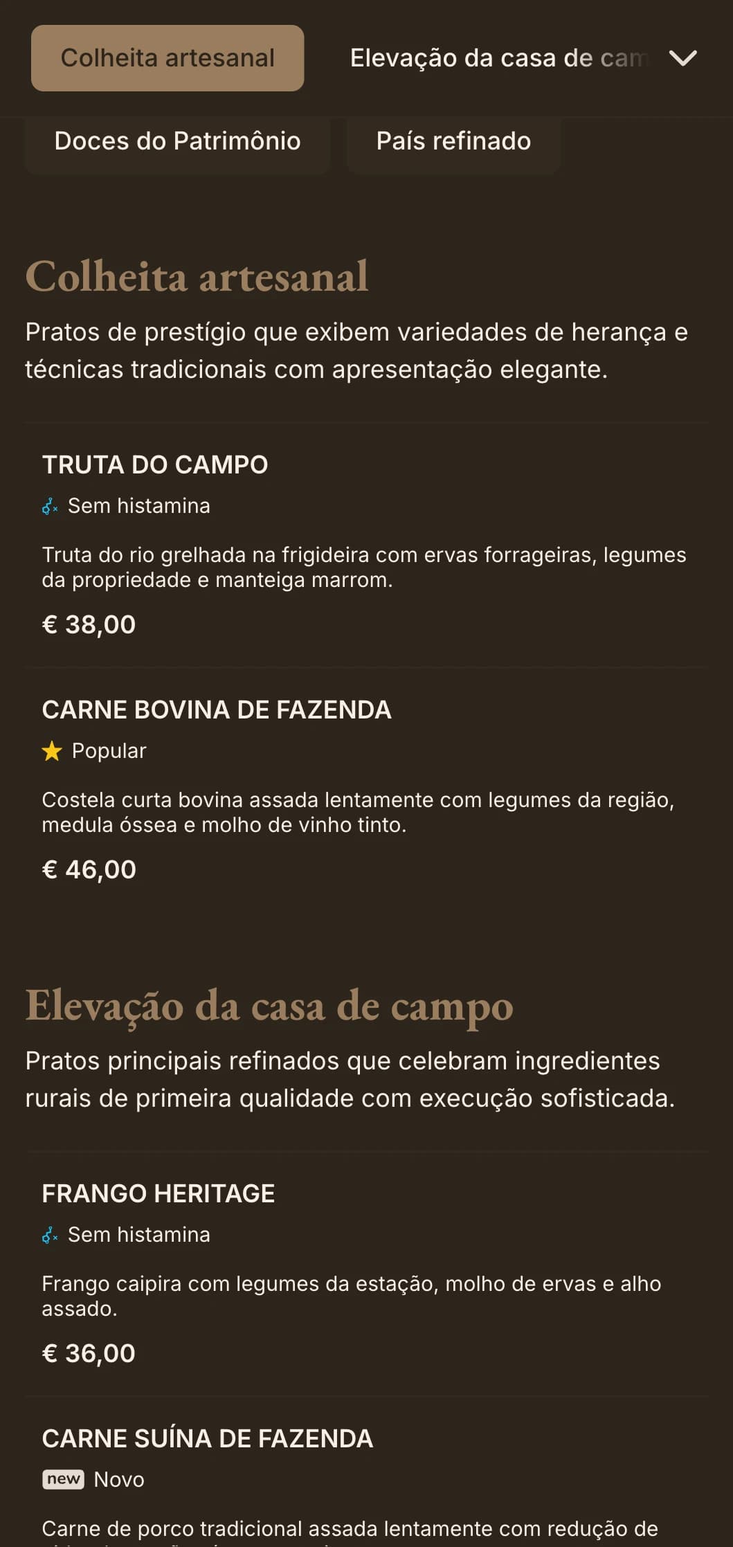 Interpretação sofisticada da elegância campestre com elementos rústicos refinados e acentos quentes de luxo.