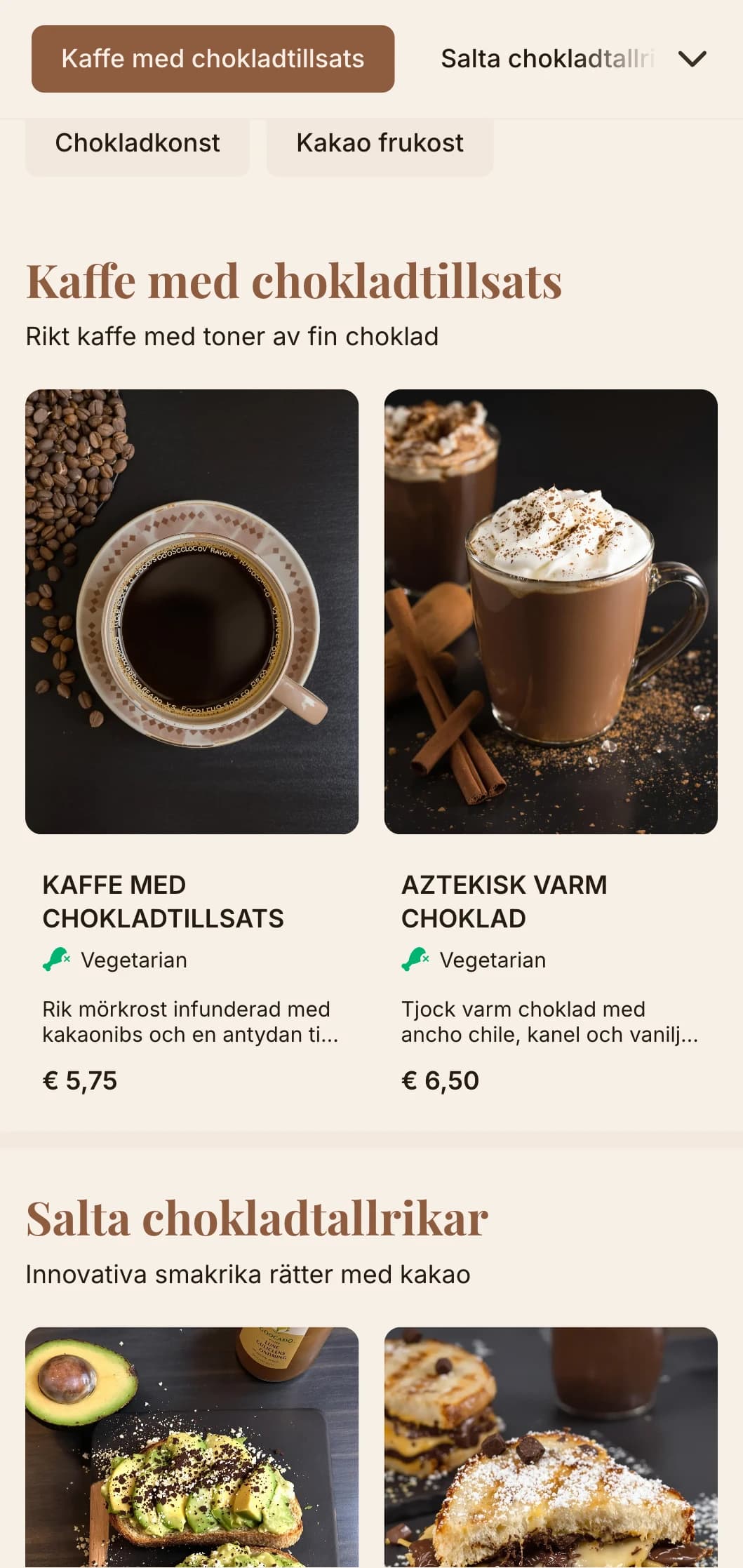 Djupbrun design med rika texturer för chokladkaféer och dessertbutiker.