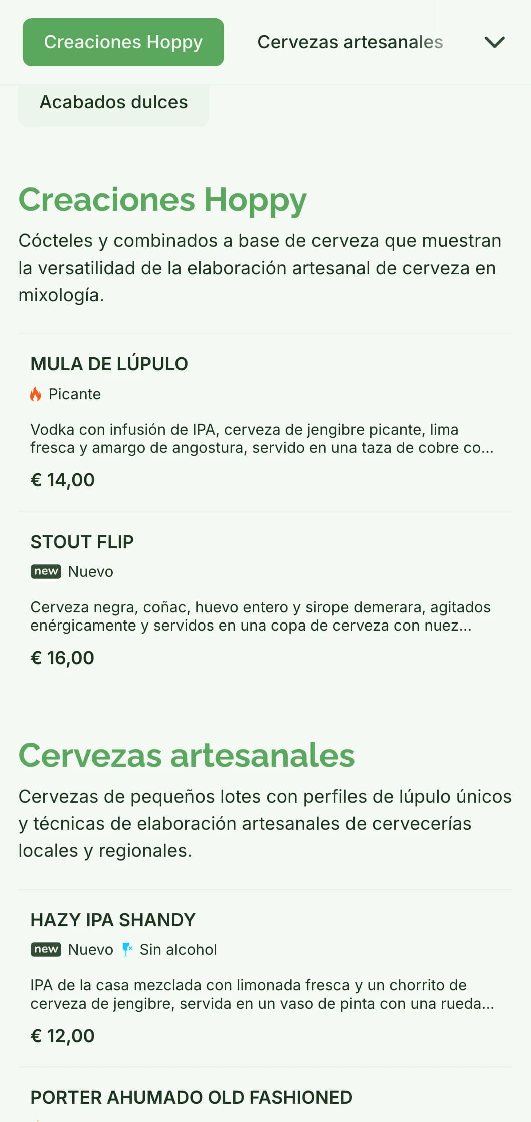 Un diseño de menú rústico pero refinado para bares de cerveza artesanal y brewpubs, con tonos naturales y texturas inspiradas en la madera.