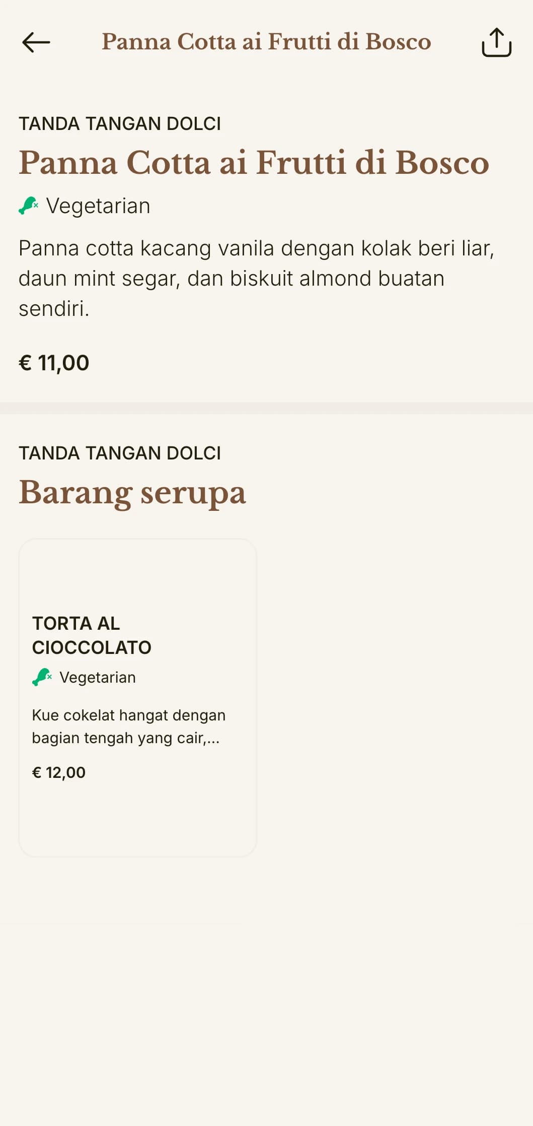 Menu restoran pizza Italia yang mewah dengan detail elegan dan palet canggih yang hangat.