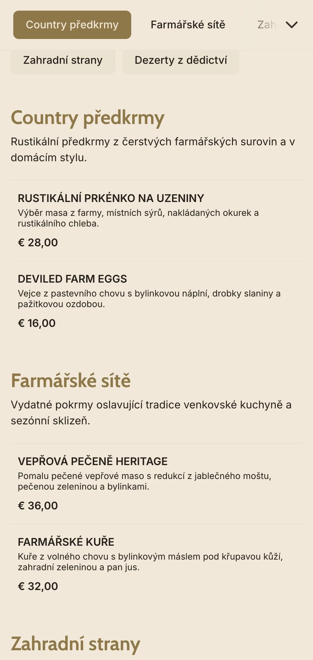 Zdravý catering z farmy na stůl s místními sezónními surovinami, obsluhou v rodinném stylu a venkovským šarmem pro venkovské oslavy.