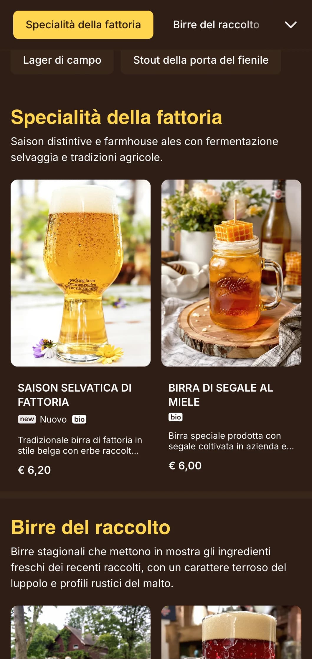 Design rustico e accogliente ispirato all'estetica delle fattorie, perfetto per i birrifici di campagna e per gli specialisti di farmhouse ale.