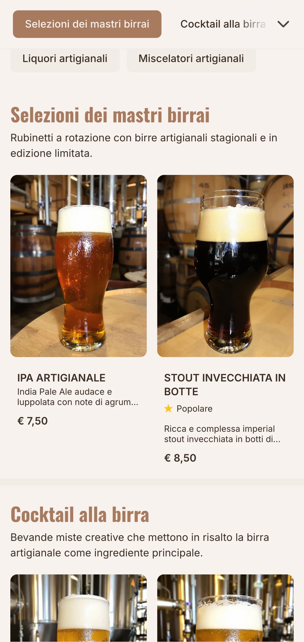 Design arancione caldo con elementi industriali per le taproom di birra artigianale.