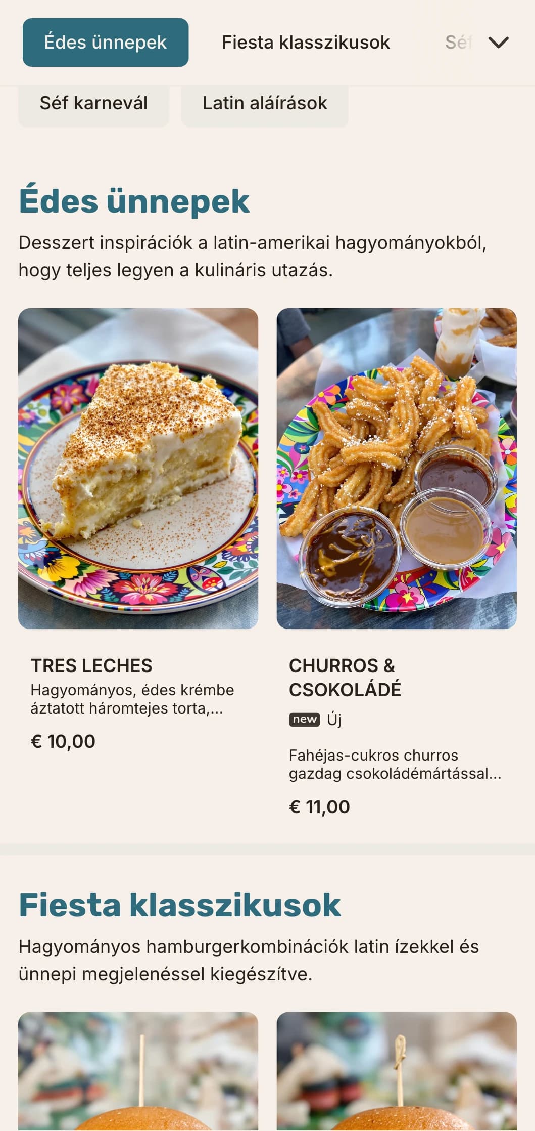 Latin-amerikai ihletésű burgerfúzió, amely vibráló ízekkel és ünnepi hangulattal ünnepli a vendégeket.