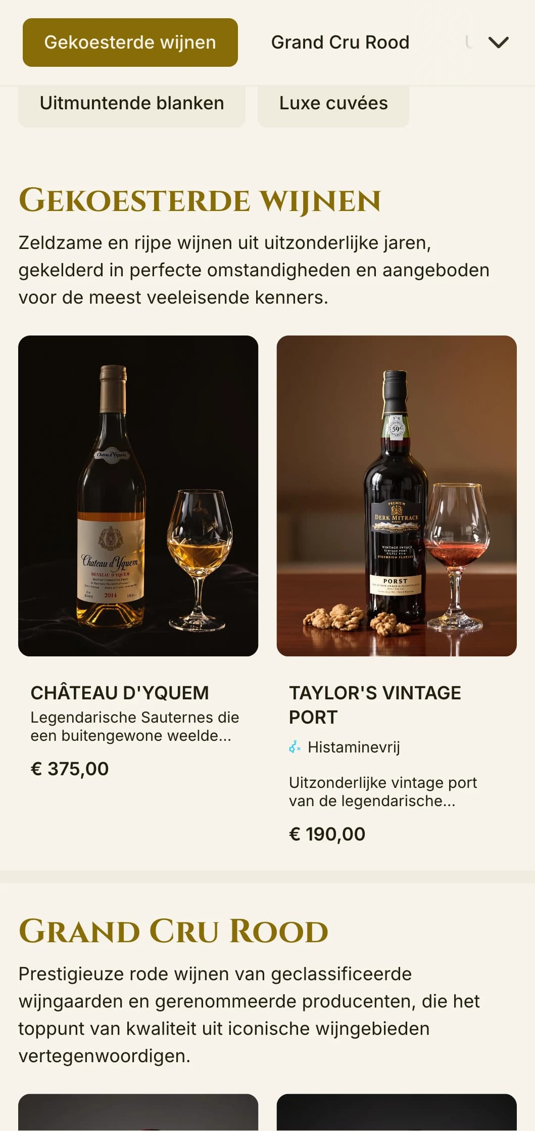 Opulent dramatisch wijnsjabloon met rijke rode en gouden accenten, ideaal voor luxe diners en eersteklas wijnervaringen.