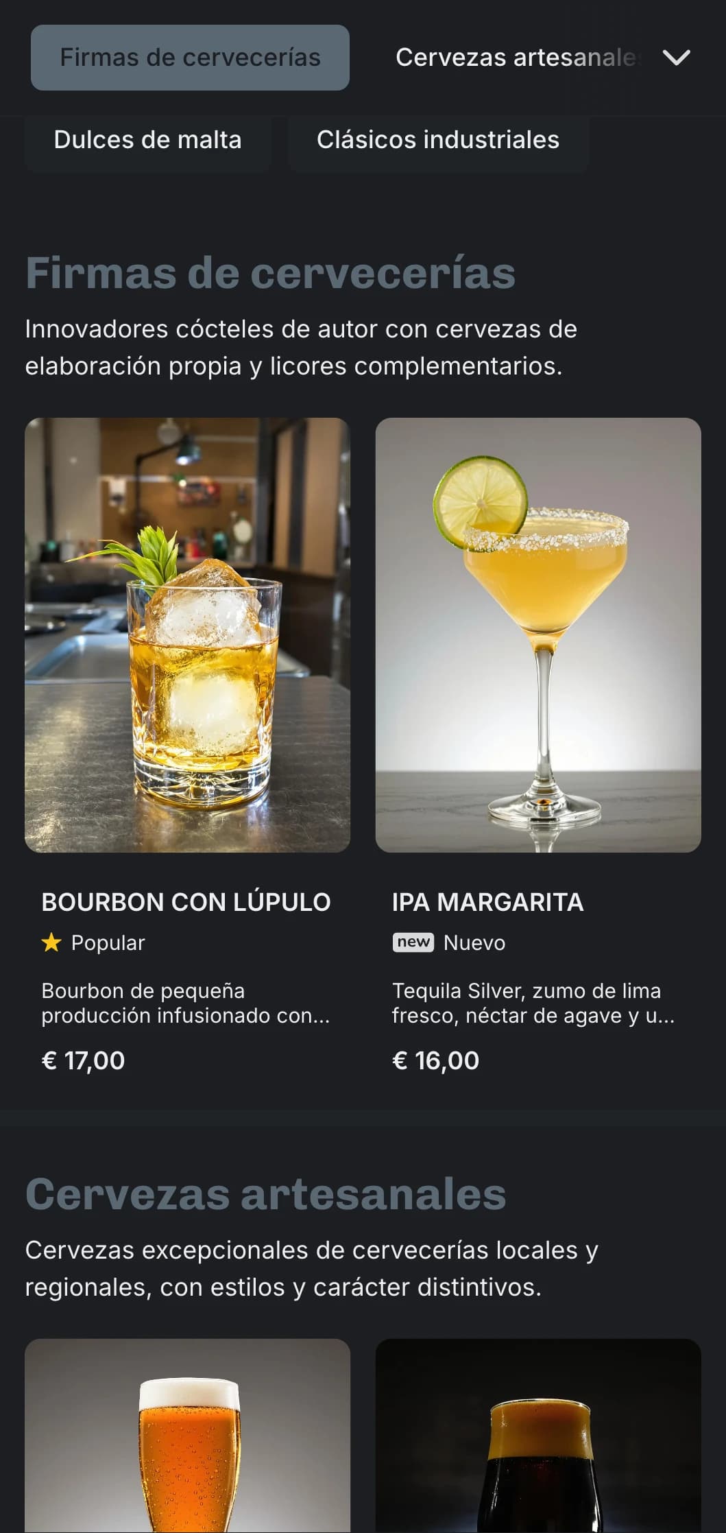 Un diseño industrial inspirado en las fábricas para cervecerías y bares de cerveza, con elementos industriales y una fuerte tipografía.