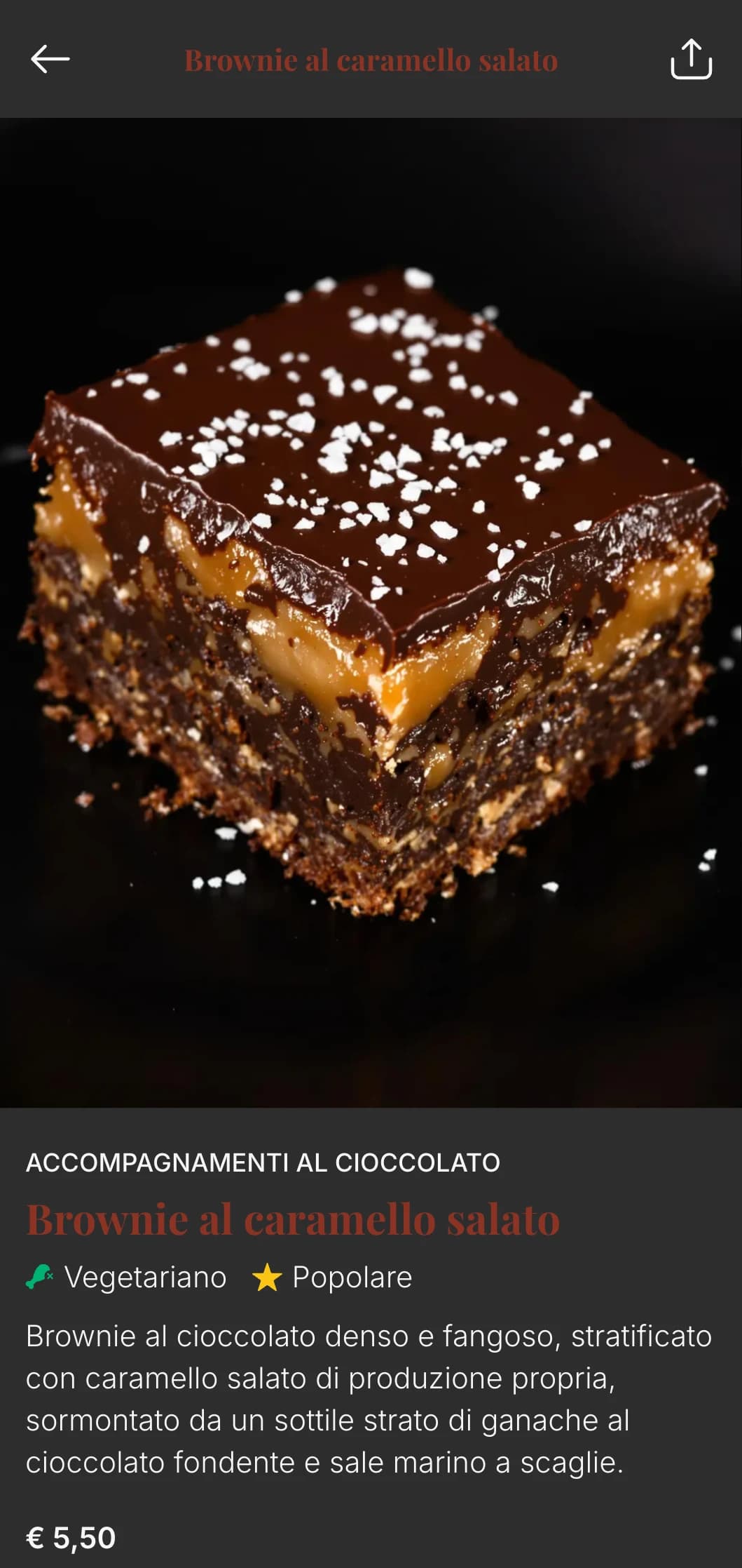 Un design di menu per pasticceria ricco e goloso, con toni profondi di cioccolato e una tipografia lussuosa, ideale per pasticcerie e negozi di dolci incentrati sul cioccolato.