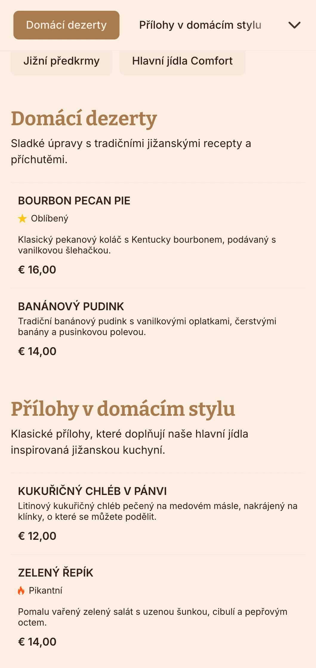 Hřejivý catering v jižanském stylu s klasickými pokrmy, velkorysými porcemi a domácím stylem pro rodinná setkání a neformální akce.