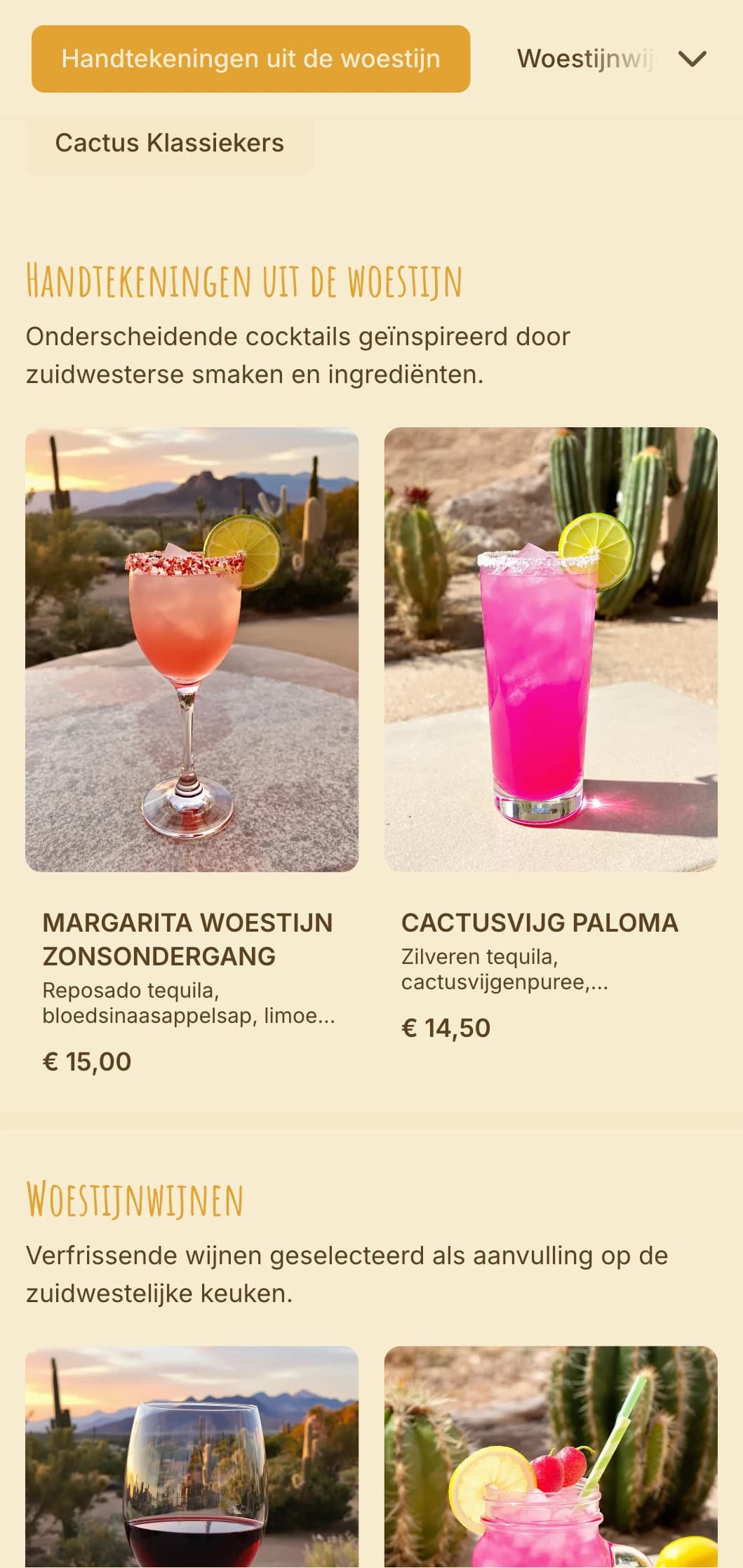 Warm oranje en rood ontwerp geïnspireerd op woestijnzonsondergangen voor zuidwestelijke bars.