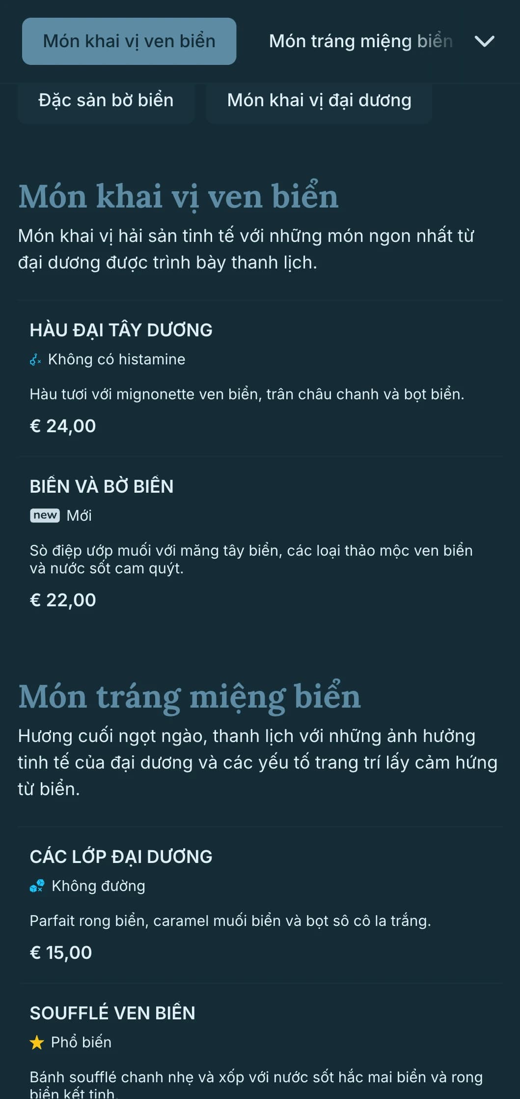 Sự thanh lịch tinh tế của bờ biển kết hợp giữa phong cách hàng hải với nét thẩm mỹ ẩm thực tinh tế.