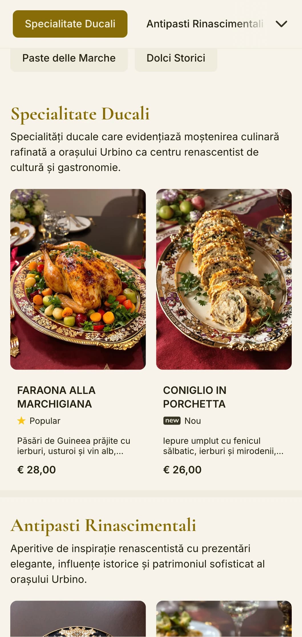 Design rafinat cu influențe renascentiste inspirate de orașul universitar istoric din Le Marche.