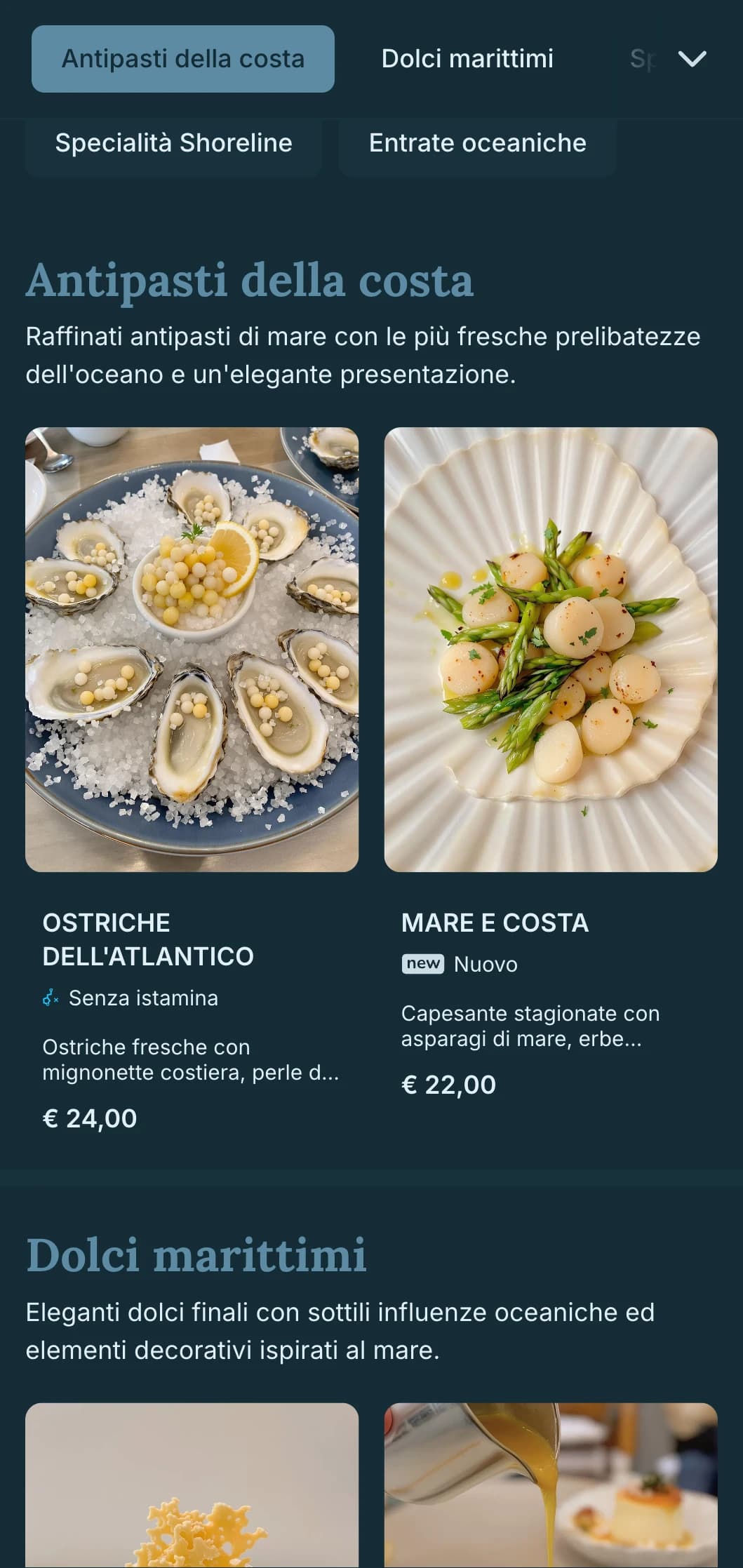 Sofisticata eleganza costiera che combina influenze nautiche con un'estetica da pranzo raffinata.