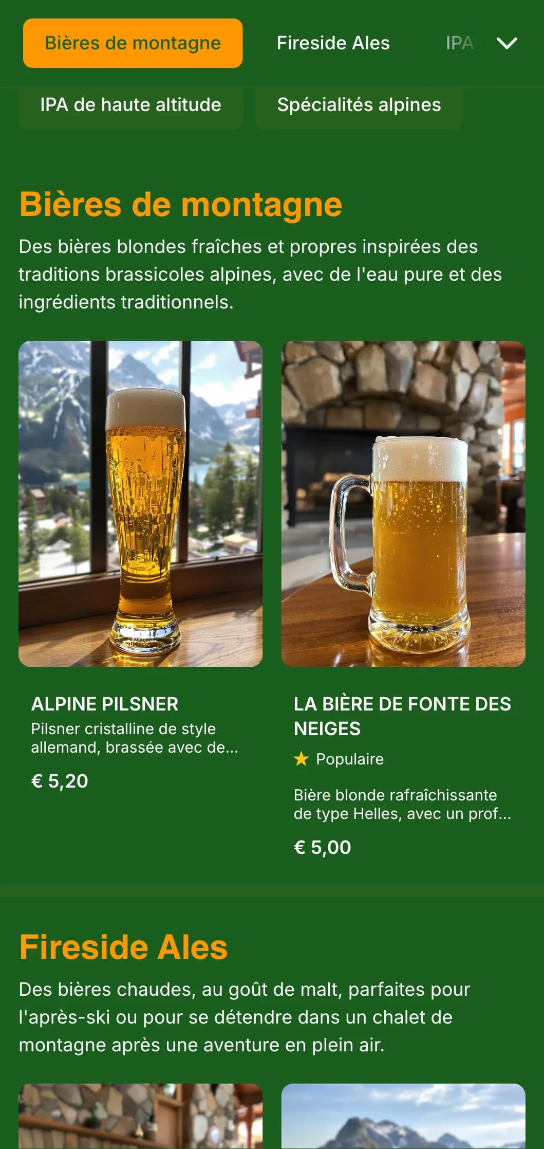 Esthétique d'un chalet de montagne confortable avec des tons vert forêt et des éléments rustiques, idéal pour les brasseries et les stations de ski des hautes terres.
