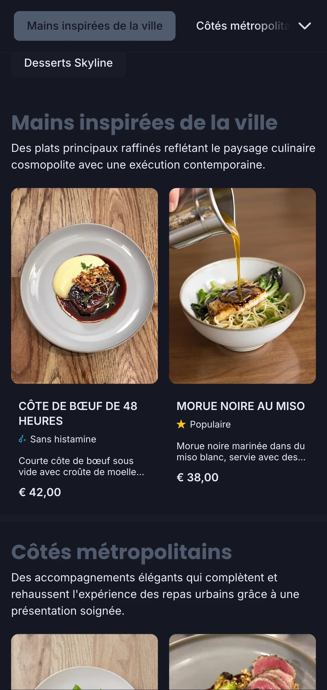 Un design audacieux et cosmopolite qui capture l'essence de la restauration urbaine haut de gamme avec une esthétique contemporaine raffinée.