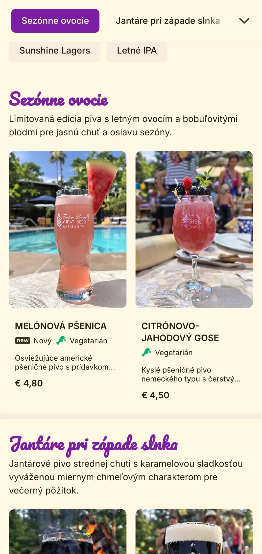 Svetlý a slnečný dizajn so zlatými odtieňmi a teplými akcentmi je ideálny pre letné pivné záhrady a sezónne ponuky piva.