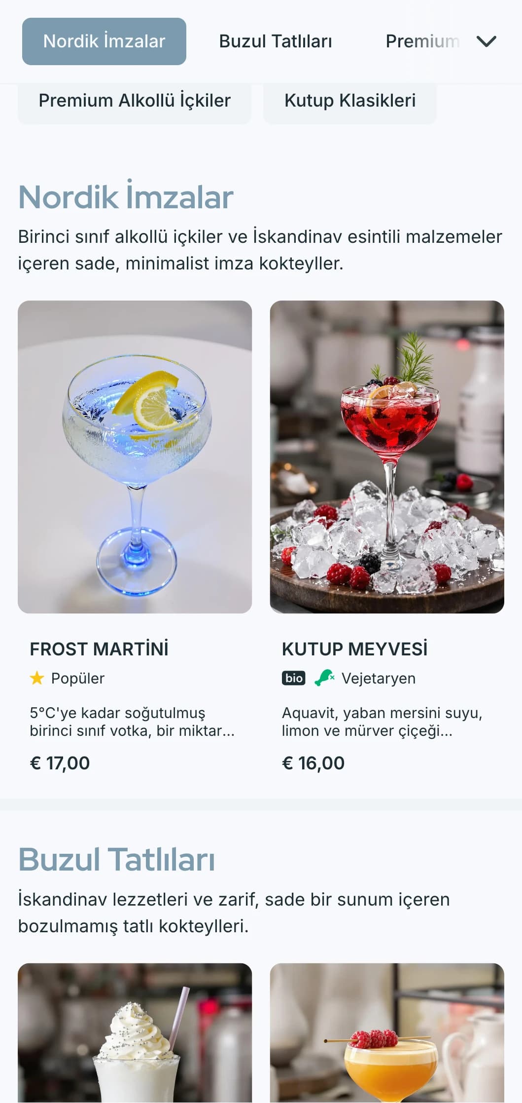 Minimalist tipografi ve soğuk mavi tonları içeren, çağdaş barlar ve salonlar için İskandinav esintili sade bir tasarım.