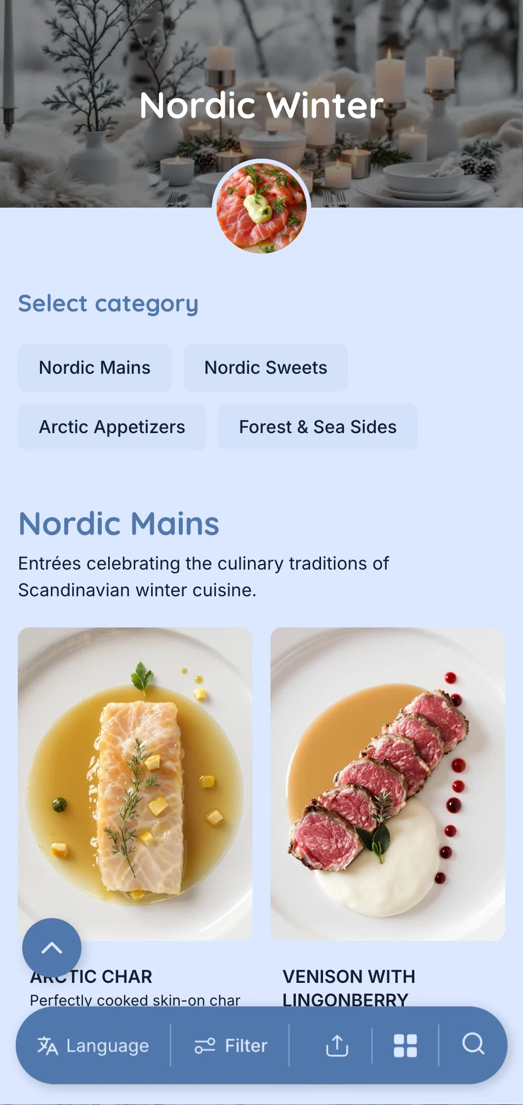 Clean, minimalist Scandinavian-inspired catering with preserved elements, pure flavors, and nature-inspired presentation for elegant gatherings.