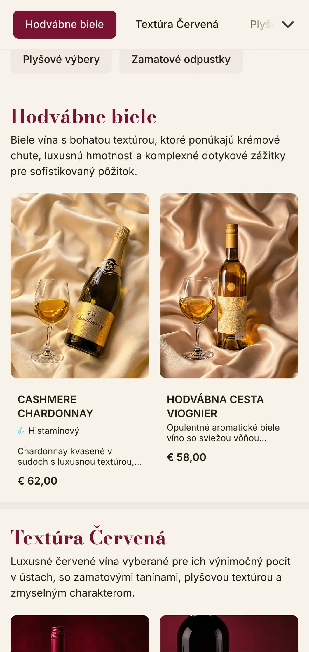 Bohato textúrovaná šablóna vínnej karty s tmavočervenými zamatovými akcentmi a luxusnými prvkami, ideálna pre luxusné vínne pivnice a intímne jedálne.