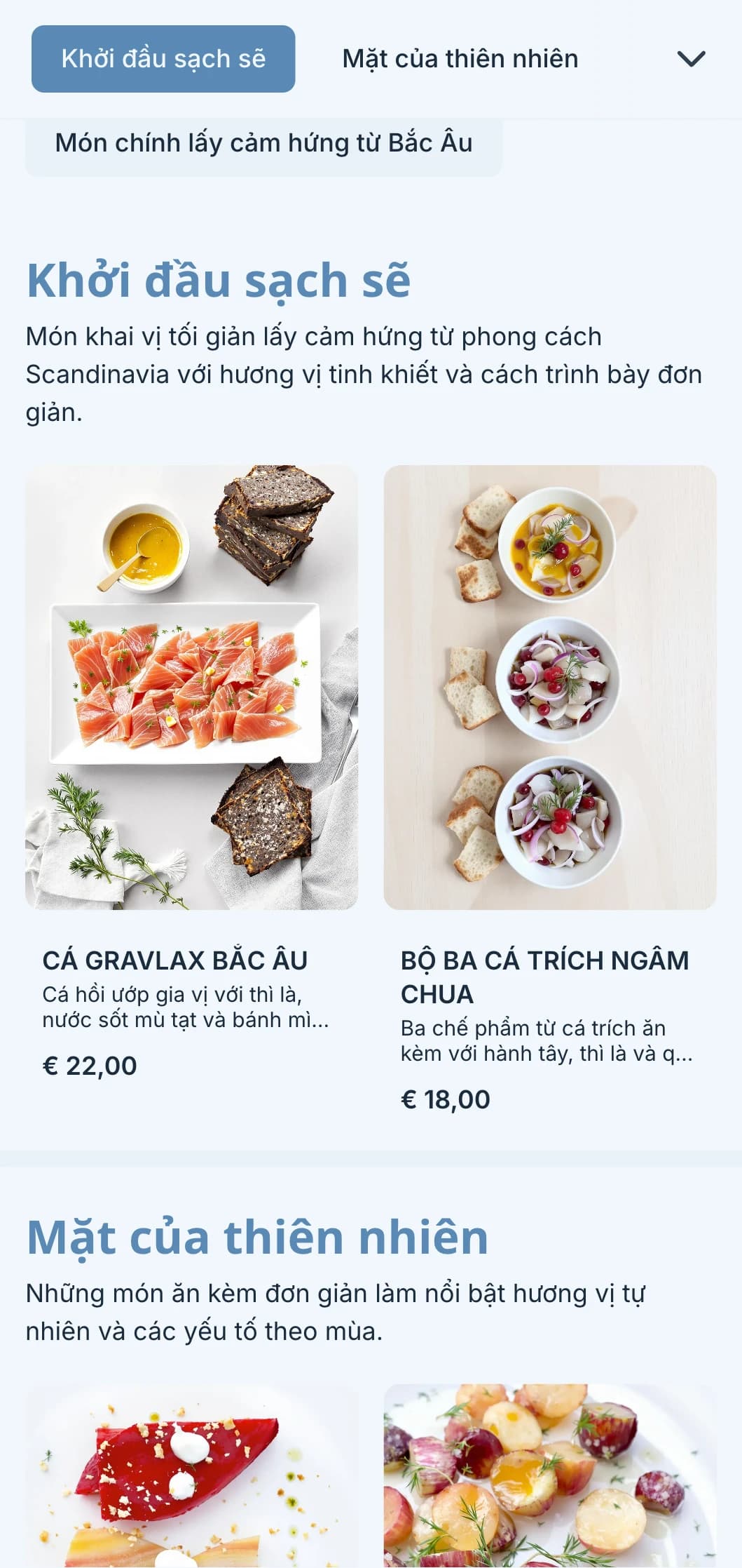 Dịch vụ phục vụ ăn uống sạch sẽ theo phong cách Scandinavia với thiết kế tối giản, các thành phần lên men và cách trình bày lấy cảm hứng từ thiên nhiên dành cho các sự kiện hiện đại.