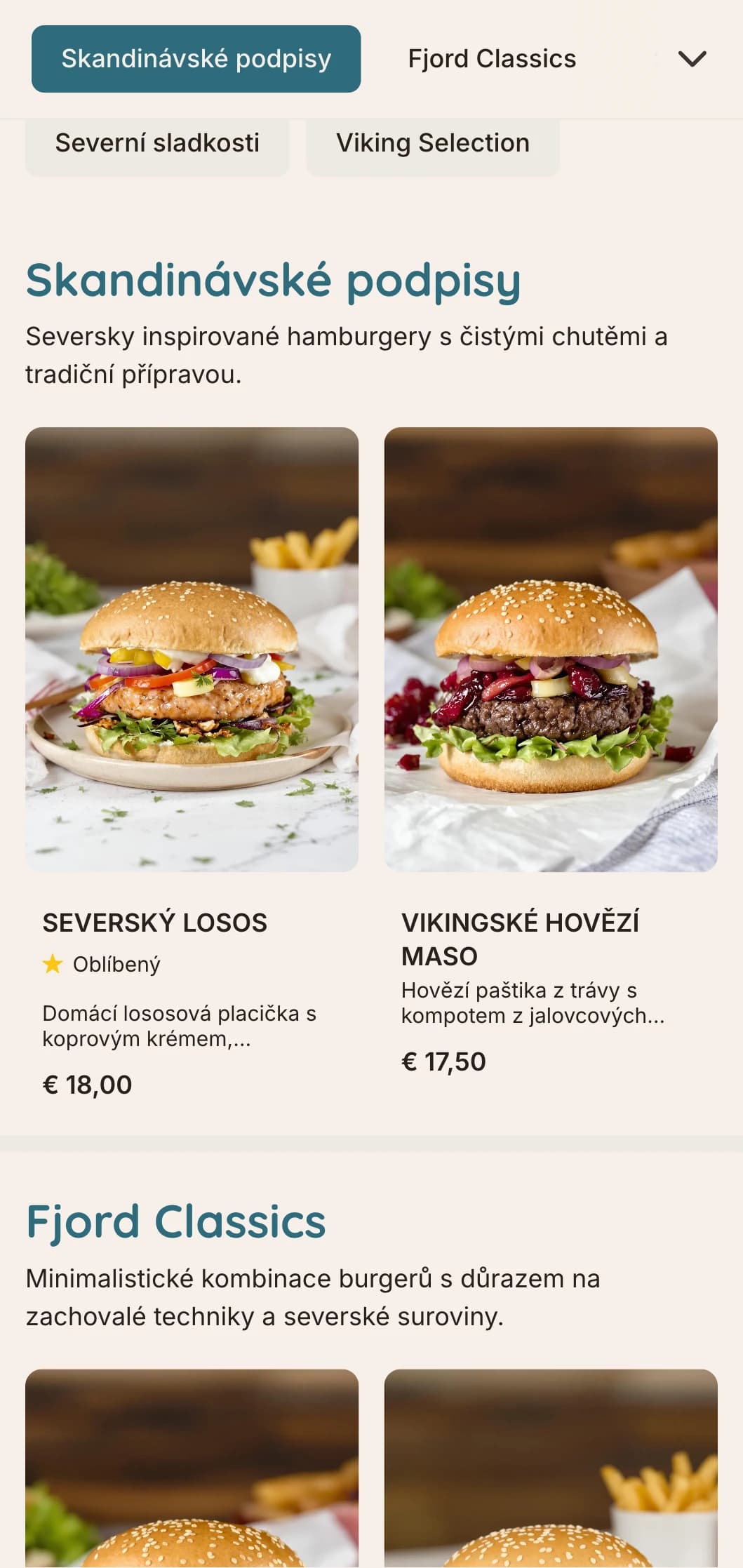 Skandinávsky inspirovaný minimalistický koncept hamburgeru s čistými liniemi a funkčním designem.