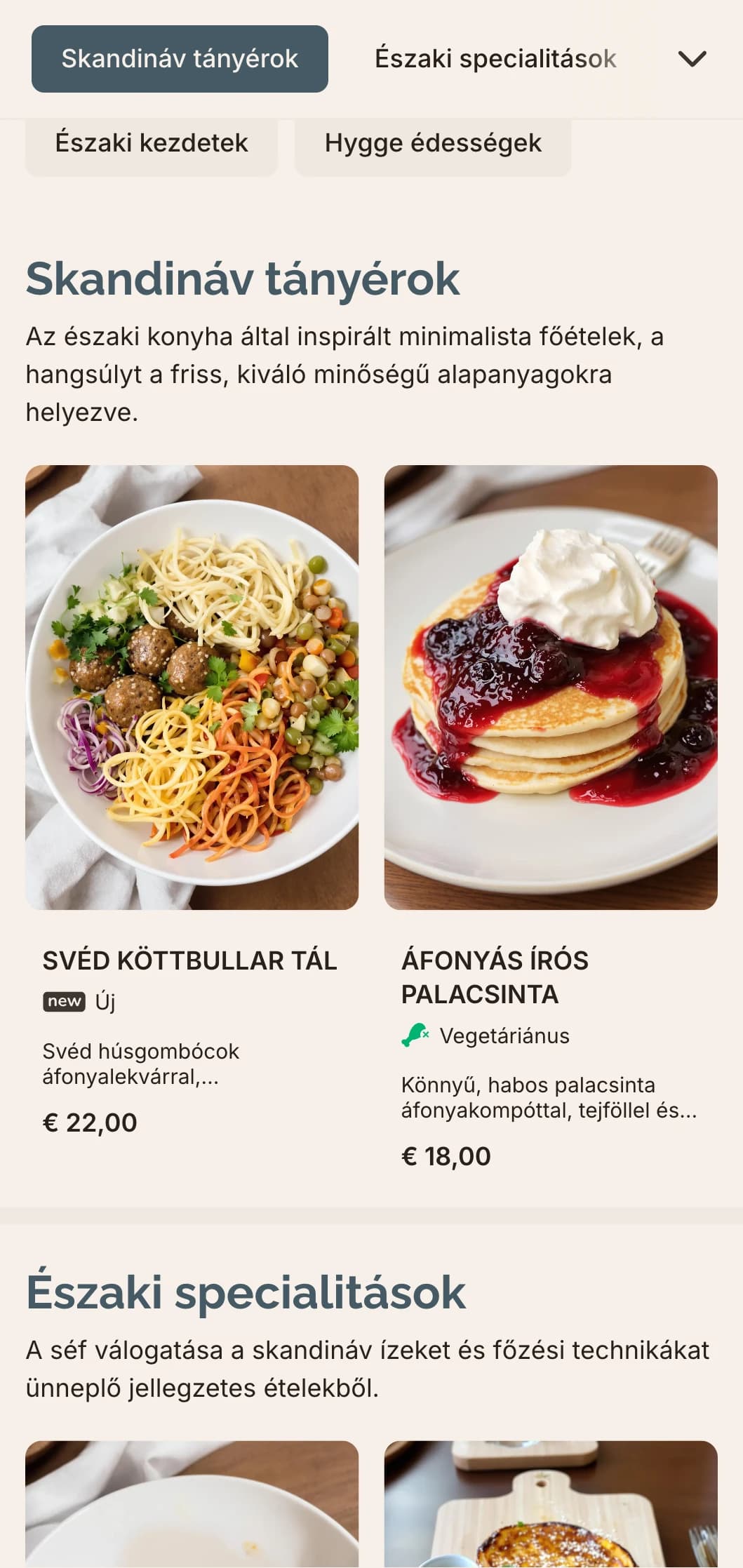 Letisztult, minimalista brunch sablon skandináv dizájn hatásokkal, ideális modern kávézókhoz, hygge hangulatú kávézókhoz.