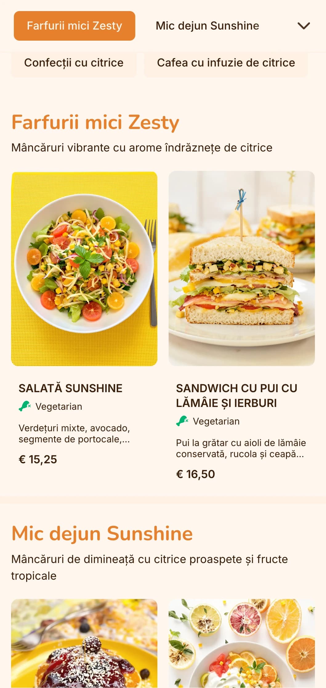 Design portocaliu strălucitor cu elemente citrice pentru cafenele și baruri de sucuri axate pe fructe.